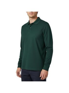Tasso Elba 100% Pima Cotton Long Sleeve Polo Shirt Green Men’s Size Large